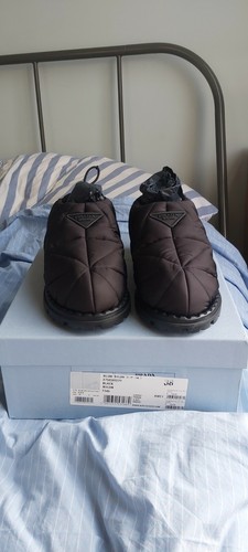 Prada Blow Drawstring Slippers Recycled nylon puffa shoe with fixed  interior... | eBay